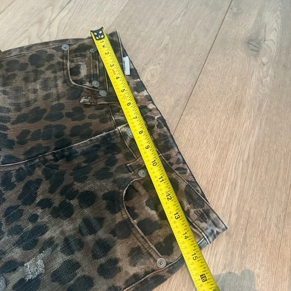 Leopard Print Women's R13 Edgy Rustic Jeans - Picture 5 of 10